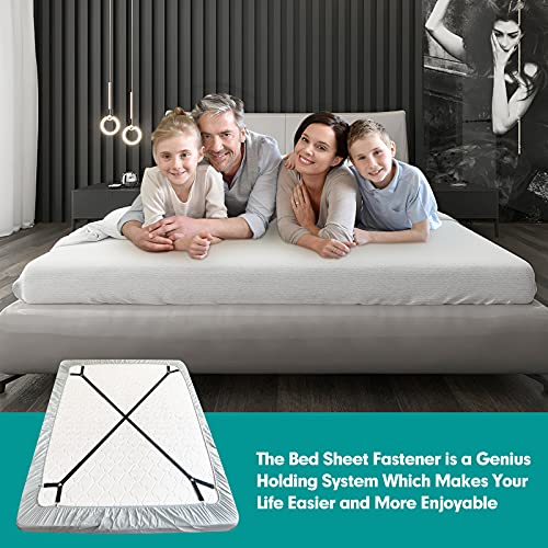 RayTour Bed Sheet Holder Straps - Adjustable Fitted Sheet Clips