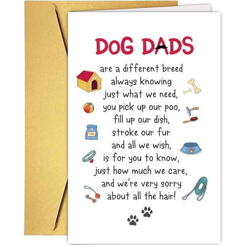 Funny Dog Dad Birthday Card - Cute Greeting for Dog Owners