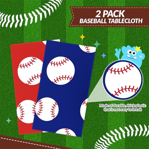 Tenceur Baseball Tablecloths, 2 Pcs Rookie of The Year Party Supplies