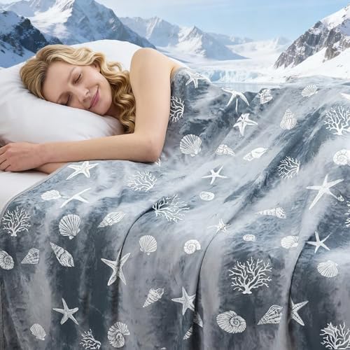 Cooling Blanket Throw (50"x70") - Dark Gray, Double-Sided Soft Blanket for Hot Sleepers