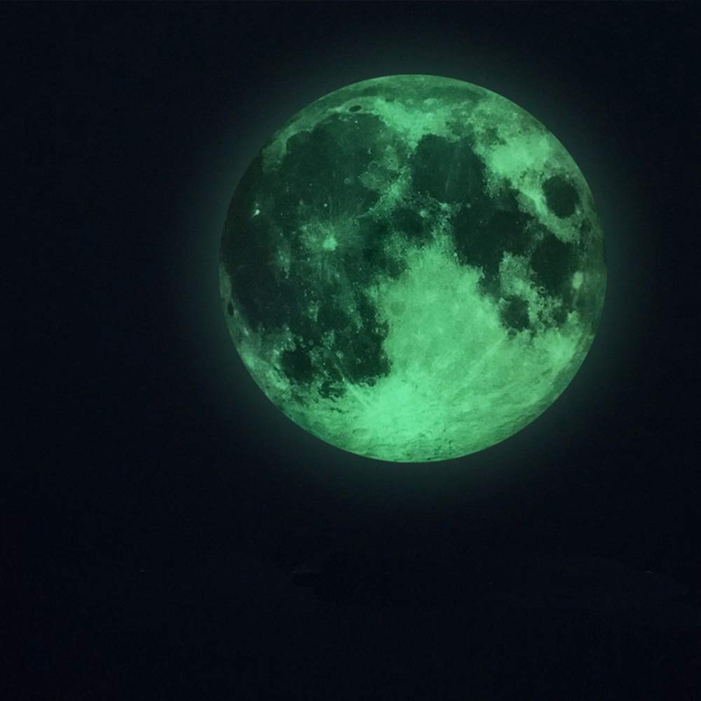 Yuyeran Glow Moon Wall Stickers Luminous Stickers Moon Glow in The Dark for Kid Room Decoration Wall Decals
