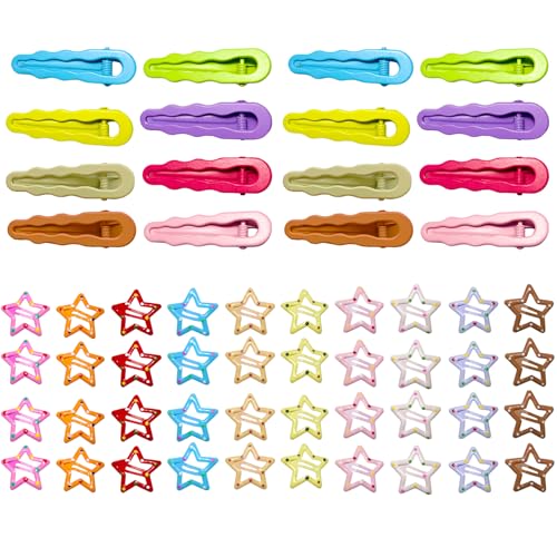 NEBORASTEP Hair Clips for Girls - Colorful Snap Barrettes Set for Kids