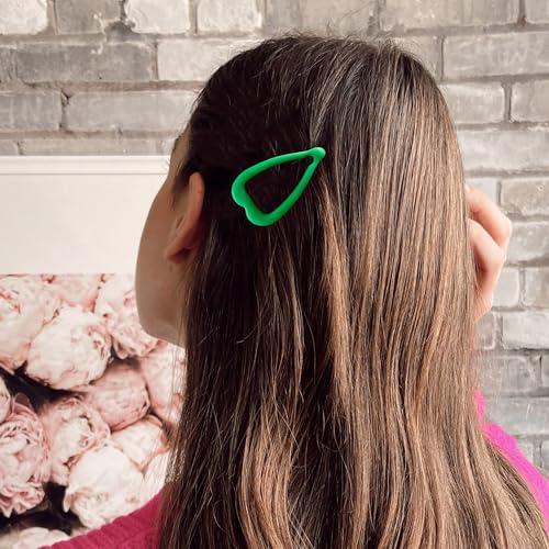 Cptots Metal Heart Hair Barrettes 12 Pack Non-Slip Green Hair Clips