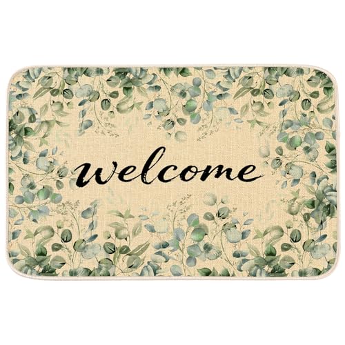 MATIRUG Floral Welcome Mat - Non-Slip, Machine Washable, 16"x24"