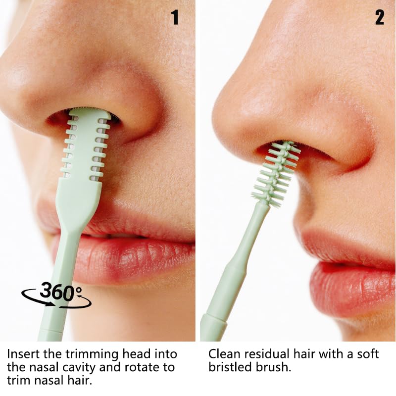 5-Piece 2-in-1 Manual Nose Hair Trimmer with Cleaning Brush