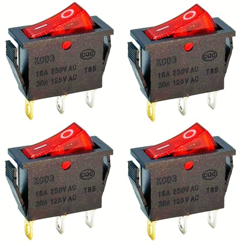 120927-24 Lighted Rocker Switch 4-Pack for Electric Fireplaces