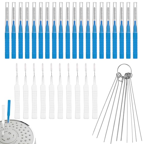 40pcs Shower Head Cleaner Tools Set with Brushes & Stainless Steel Picks for Clogged Nozzles