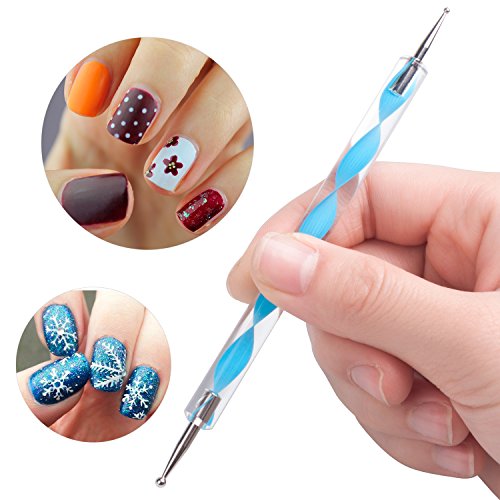 Petutu 10PCS Nail Art Dotting Tools Set Double-Sided Embossing Stylus