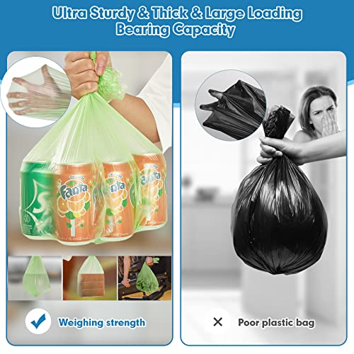 Biodegradable Small Trash Bags - 4 Gallon, Unscented, Extra Thick
