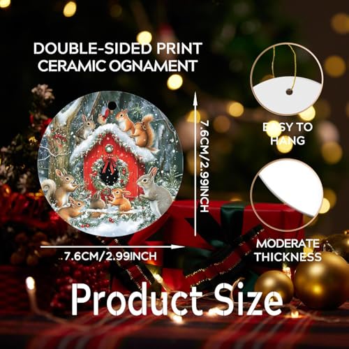 2024 Christmas Ornament - Cozy Squirrels Ceramic Decoration