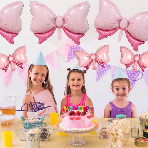Pink Bow Balloons Set - 10pcs Gender Reveal & Party Decorations