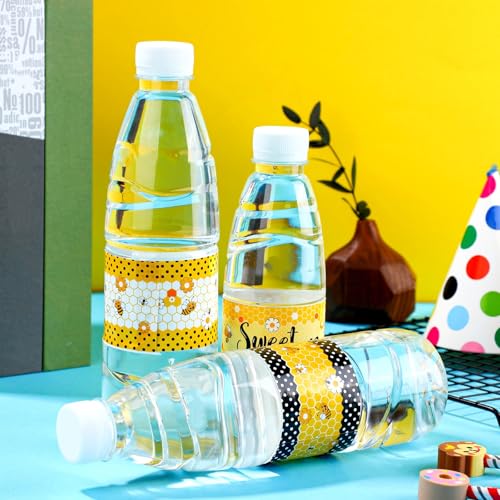 Bee Party Water Bottle Labels - 30 Pack for Baby Showers & Birthdays