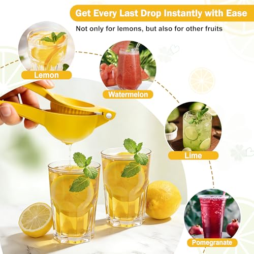 YC Kitchen Manual Lemon Juicer - Metal Handheld Citrus Squeezer for Lemons & Limes