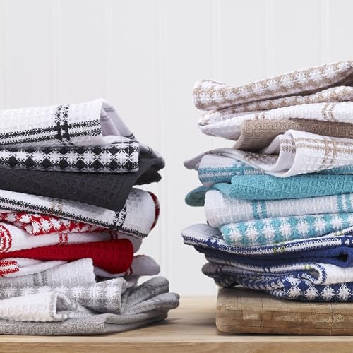 T-Fal Premium Cotton Waffle Dish Cloths - Highly Absorbent, 12-Pack
