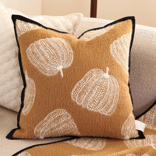Brown Velvet Throw Pillow Cover 18x18 Inch with Hidden Zipper