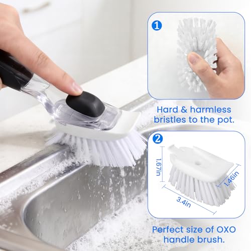 Replacement Brush Heads for OXO Soap Dispensing Dish Brush - 4 Pack