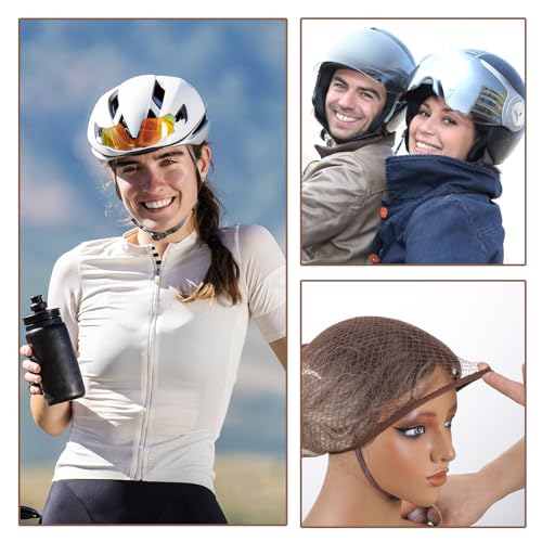 4 PCS Equestrian Hair Net Mesh Wig Caps Elastic Knot-Free Liner