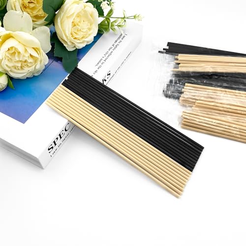 100 PCS Reed Diffuser Sticks for Essential Oils - Natural & Black