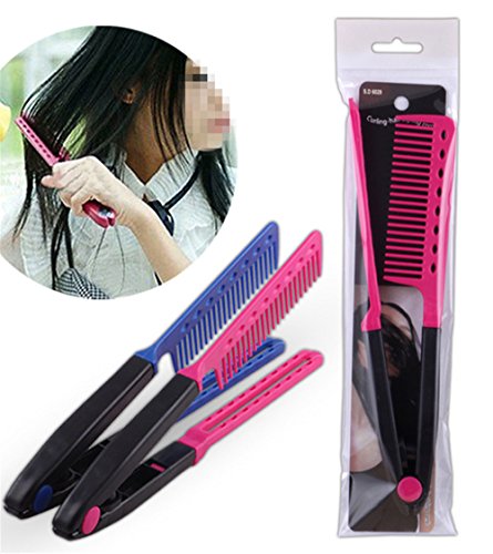 V Shaped Hair Straightening Comb DIY Salon Styling Brush