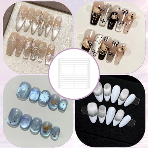Double Sided Nail Tape Clear Adhesive Strips for Display 140 Pcs