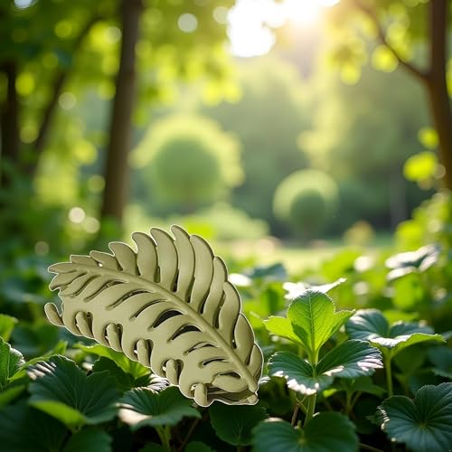 Green Leaf Hair Claw Clip 3.5 Inch Non-Slip Barrette for Women