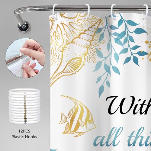 Beach Bible Verse Shower Curtain Set - 60" x 72" (Pack of 12)