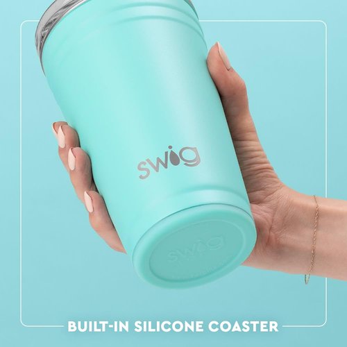 Swig Life 24oz Party Cup, Stackable Insulated Travel Coffee Tumbler with EZ Slider Lid, Cup Holder Friendly, Stainless Steel 24 oz Tumbler, Reusable Coffee Mug (Jungle Gym)