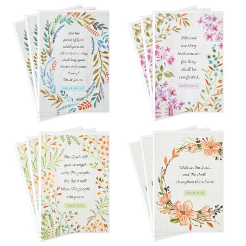 Hallmark Religious Sympathy Cards - 12-Pack with Floral Designs