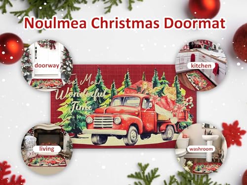 Christmas Doormat 30"x17" Red - Non-Slip Holiday Decor
