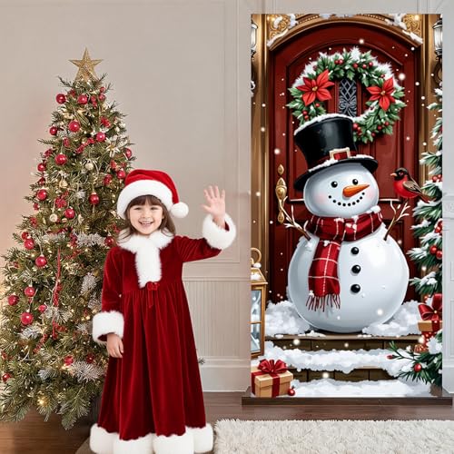 Christmas Snowman Door Banner Large Holiday Party Decoration
