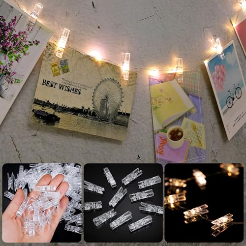 Mini Clear Plastic Photo Clips 100-Pack for Photos Crafts & Decorations