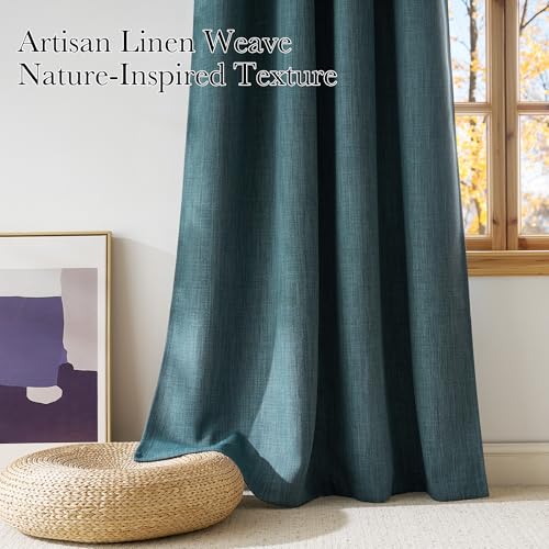 NICETOWN Greyish Blue Room Darkening Curtains - 84" Grommet Panels