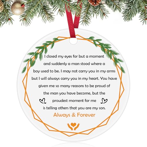 Inspirational Ceramic Ornament for Son - Graduation & Birthday Gift