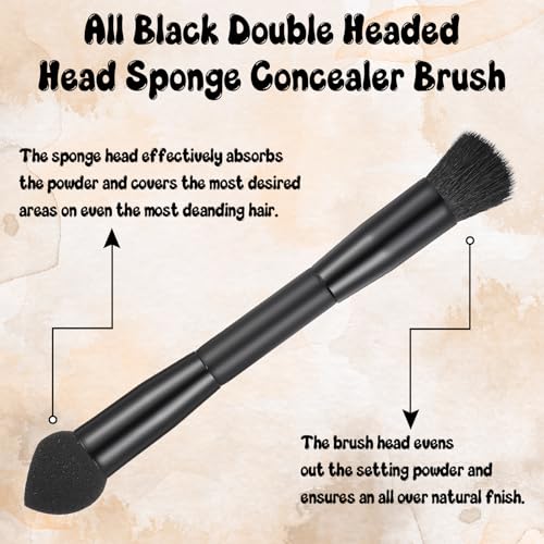 Dual Ended Hairline Powder Brush Set with Sponge Tip & Soft Bristles - 2 Pcs