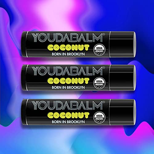 You Da Balm Organic Coconut Lip Balm - 100% Natural Moisturizer (3 Pack)
