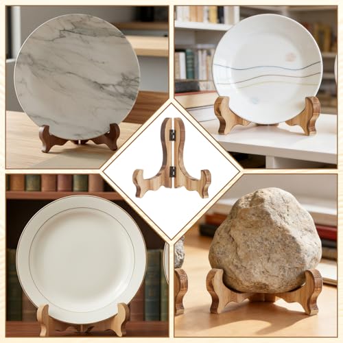 Skrfren 2-Piece Wooden Easel Plate Holder for Photos & Artwork