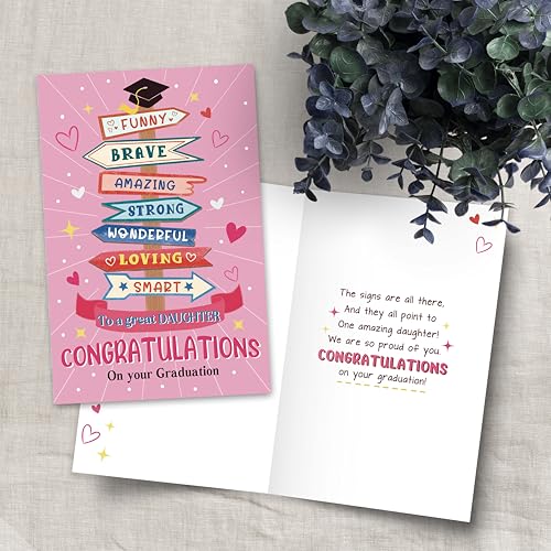 Funny Graduation Card for Daughter - Proud of You Gift from Mom and Dad