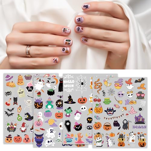 Halloween Nail Art Stickers - 165 PCS Pumpkin & Ghost Designs