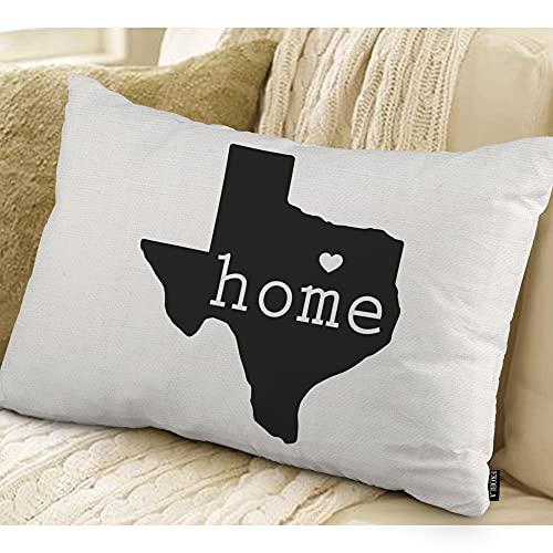 Texas State Map Decorative Throw Pillow Cover 12x20" - EKOBLA