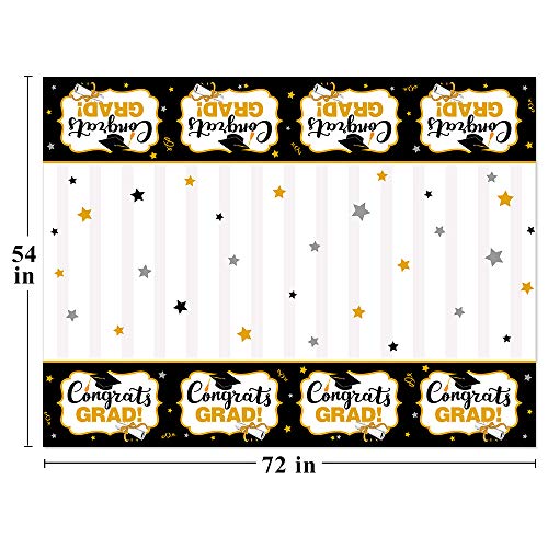 Graduation Tablecloths Set - 3pcs Waterproof 54"x72" Party Decor