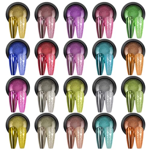 IMGDD Green Metallic Mirror Chrome Nail Powder for Gel Nails