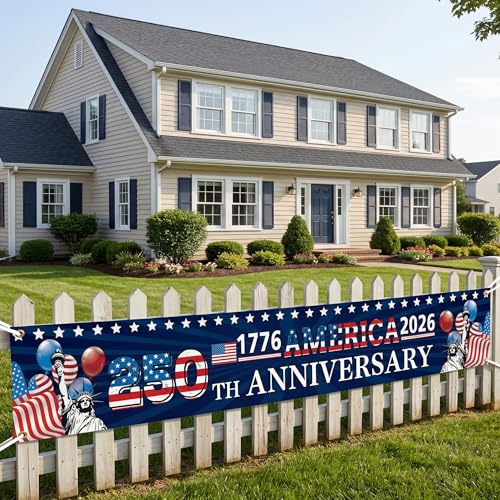 Patriotic 250th Anniversary Banner 120" x 20" for Celebrations