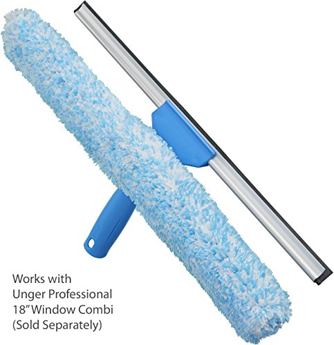 Unger 18” Combi Window Cleaning Tool Refill Sleeve - High Absorbent Microfiber Squeegee Sponge