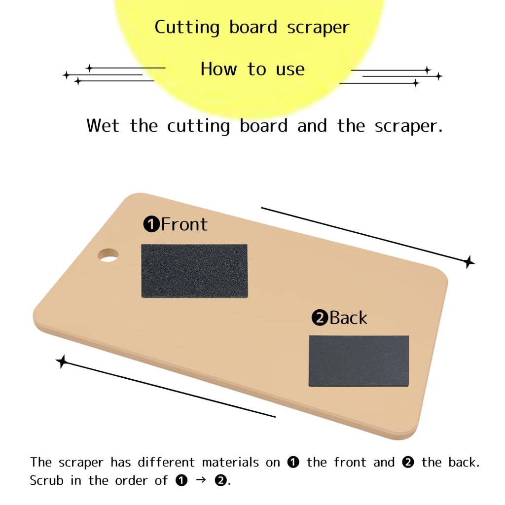 Kitchen Star Tsukihoshi Rubber Cutting Board Made in Japan,Dishwasher-Safe Size:14.96×9.06×0.39inches(385×233×10mm) Equipped with a Cutting Board Scraper for Synthetic Rubber Cutting Boards (L)