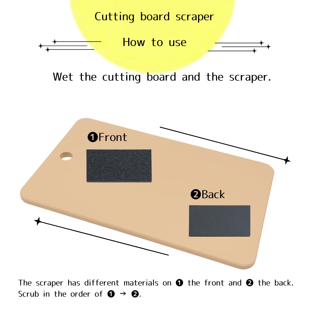 Kitchen Star Tsukihoshi Rubber Cutting Board Made in Japan,Dishwasher-Safe Size:14.96×9.06×0.39inches(385×233×10mm) Equipped with a Cutting Board Scraper for Synthetic Rubber Cutting Boards (L)