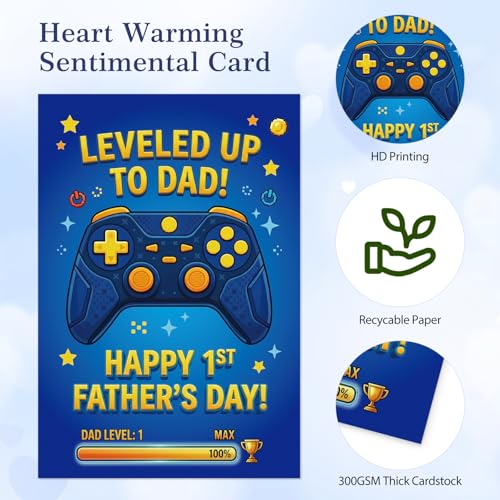 First Father's Day Card for Husband - Gaming Theme New Dad Gift