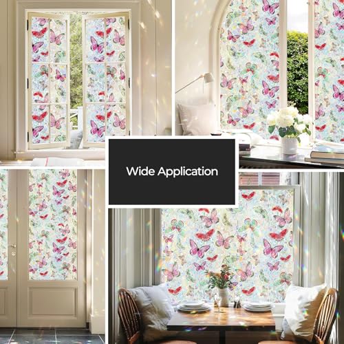 ADD.HERES Laser Butterfly Rainbow Window Privacy Film 17.5" x 78.7"