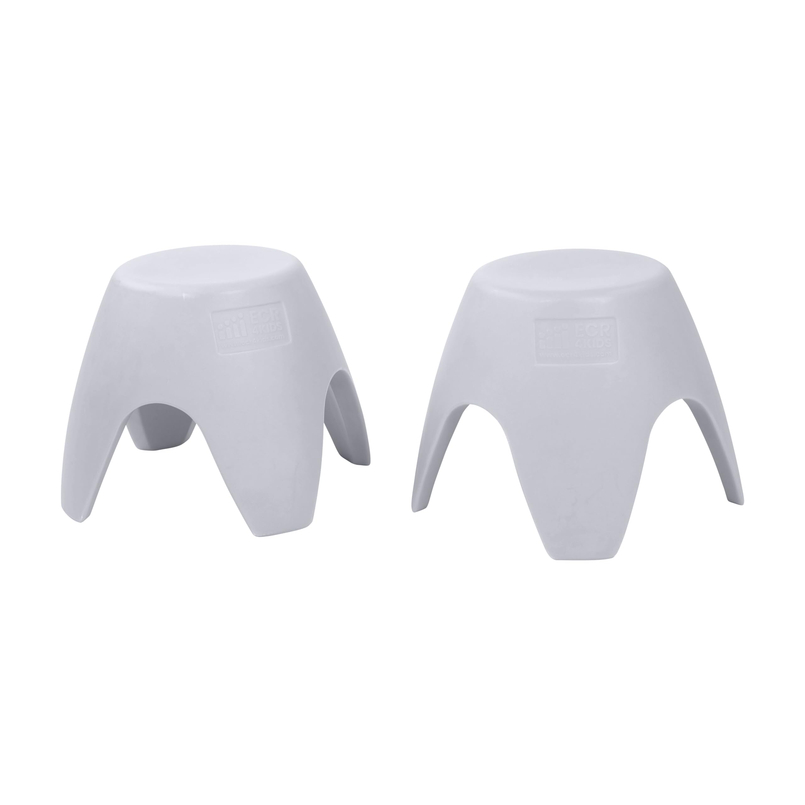 ECR4Kids Ayana Stool Set, Flexible Seating, Light Grey, 2-Pack