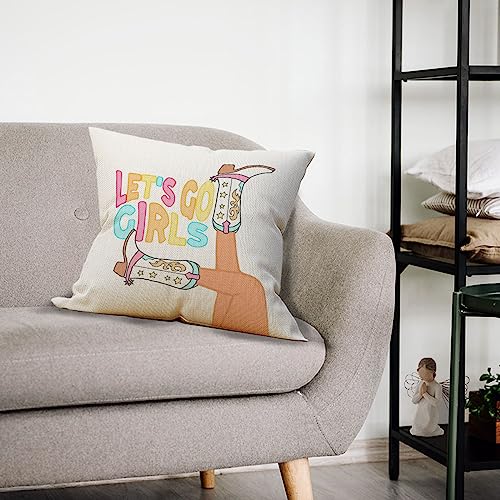 Mancheng-zi Preppy Cowgirl Pillow Cover 18x18in Western Style Room Decor Color-8
