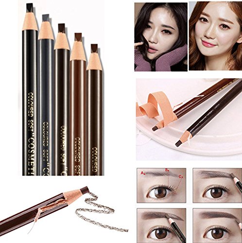 Acfun Peel-Off Eyebrow Pencil Set 5 Colors Drawing Makeup Tool